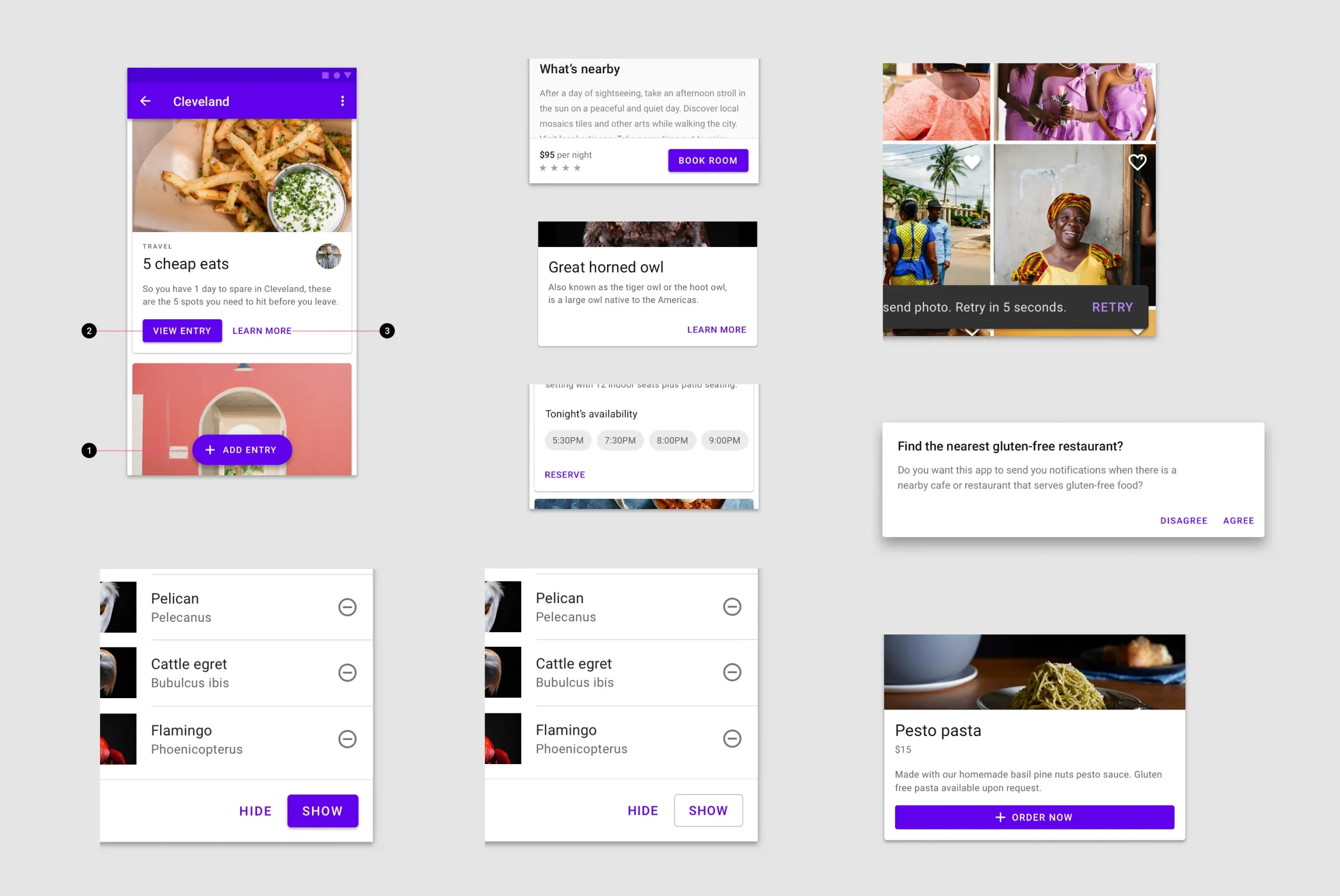 buttons design in Material Design System